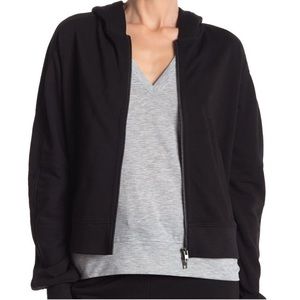 VINCE Zip Up Sweatshirt Hoodie Cotton Black XS